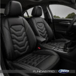 Seat Covers Chevron Pro – Fundas Tapiforros Negros con Costura Plata