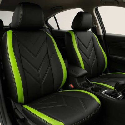 Tapiforros AutoLine Chevron Verde – Fundas Personalizadas en Vinilcuero Premium