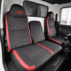Tapiforros para Camión Tipo NHR JAC, JMC y Fotón – Diseño Diamond Red en Pana Gris con Prana Rojo