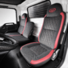 Tapiforros para Camión Tipo NHR JAC, JMC y Fotón – Diseño Diamond Red en Pana Gris con Prana Rojo